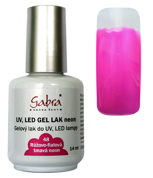 UV gel lak GABRA 48 růžovo fialová tmavá neon 14 ml | NEHTOVÁ MODELÁŽ - Gel laky UV gel lak GABRA 48 růžovo fialová tmavá neon 14 ml | NEHTOVÁ MODELÁŽ - Gel laky